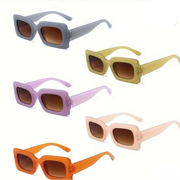 NEW- Pick One- Y2K Rectangle Colorful Sunglasses - Picture 2 of 7